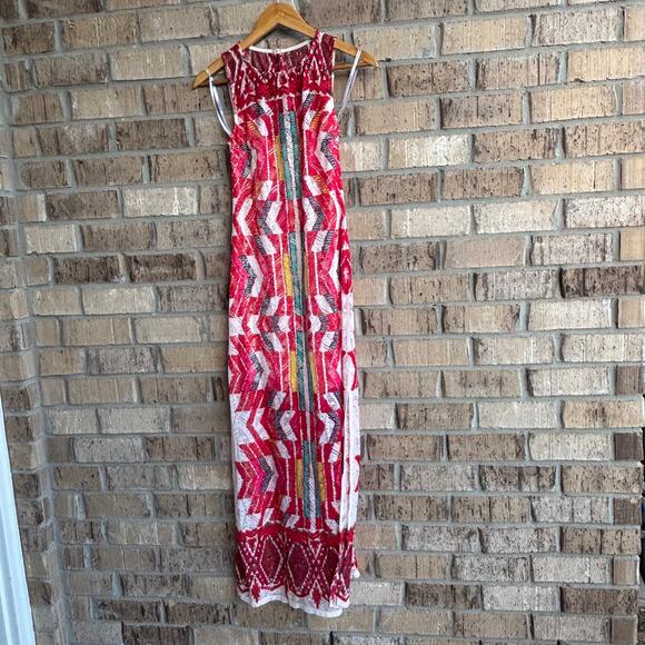 B. Darlin Dresses & Skirts - Lace Maxi Dress Red White Multicolor Sleeveless Size 1/2